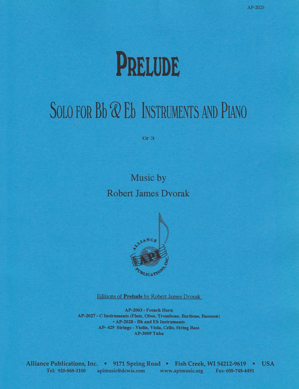 Eb Instruments To Bb Instruments Prelude For Bb & Eb Instrument & Piano - Willis Music Store