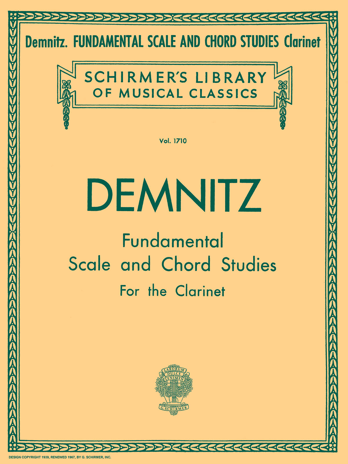 Fundamental Scale and Chord Studies Schirmer Library of Classics Volume